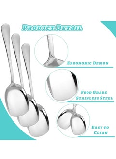 Oasisgalore Stainless Steel Large Buffet Serving Spoons with Long Handles Salad Spoon for Kitchen Restaurant Banquet  - Image 3