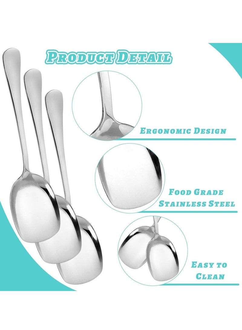 Oasisgalore Stainless Steel Large Buffet Serving Spoons with Long Handles Salad Spoon for Kitchen Restaurant Banquet - Image 3