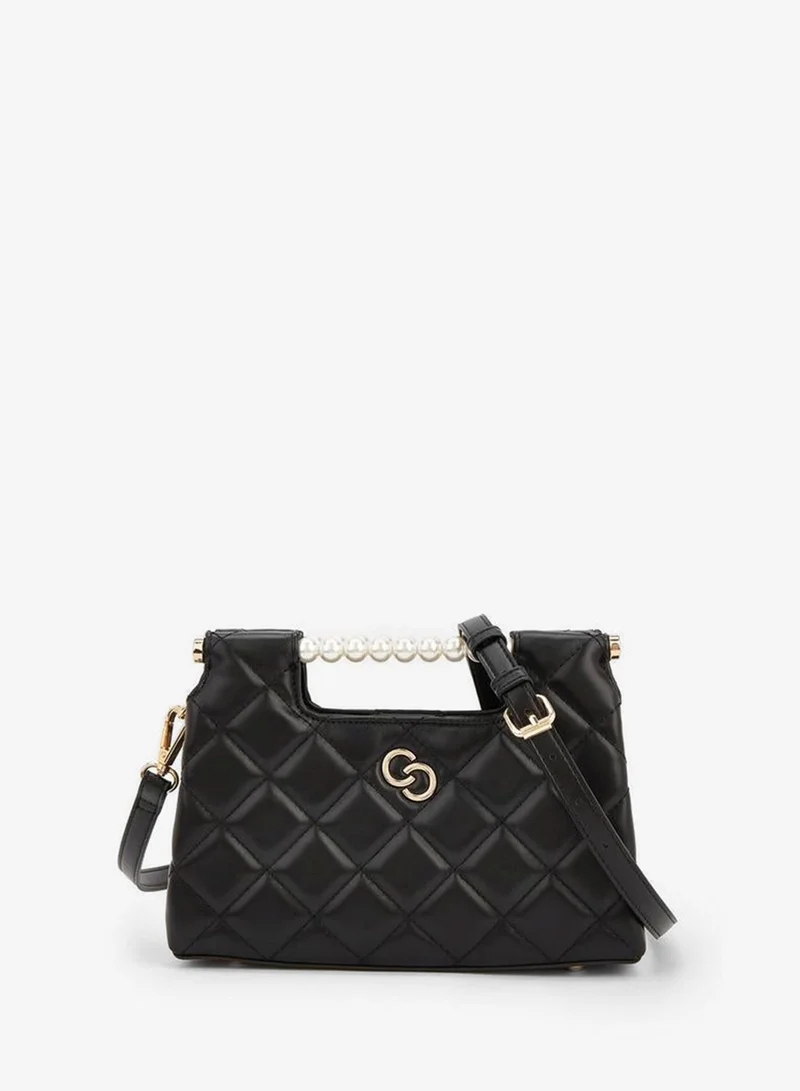 Celeste Quilted Shoulder Bag with Pearl Top Handle