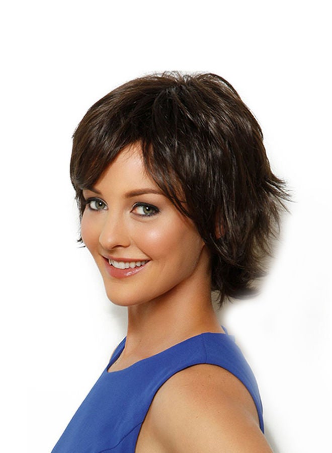 NIBEMINENT Short Human Hair Wig Brown  - Image 2