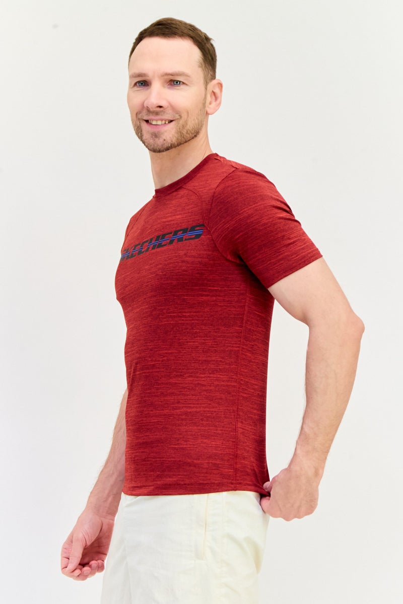 SKECHERS Men Sportswear Fit Short Sleeve Outdoor T-Shirt, Maroon - Image 2