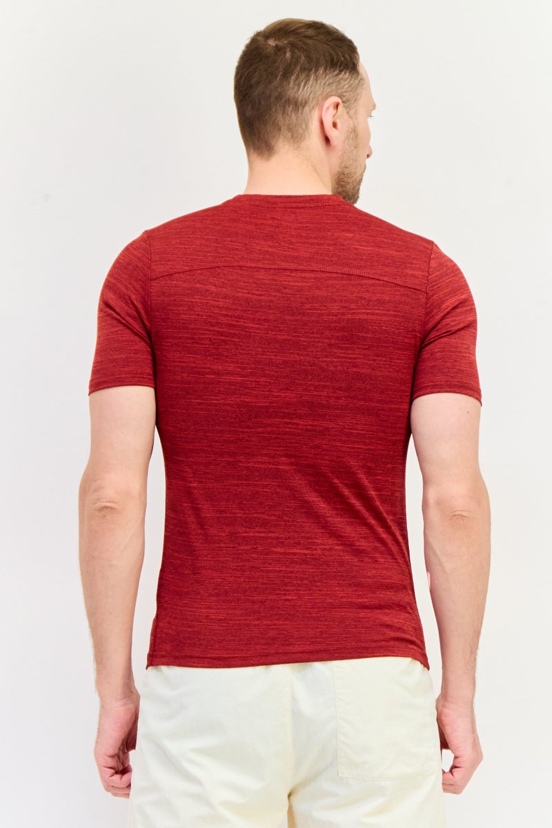 SKECHERS Men Sportswear Fit Short Sleeve Outdoor T-Shirt, Maroon - Image 3