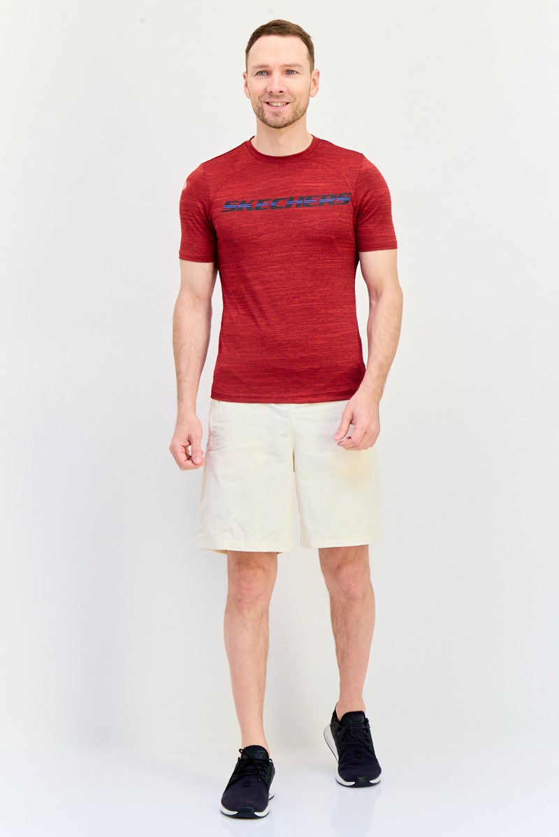 SKECHERS Men Sportswear Fit Short Sleeve Outdoor T-Shirt, Maroon - Image 4