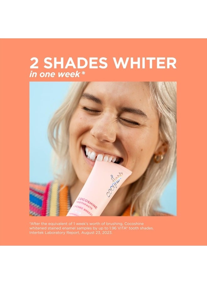 Cocofloss Cocoshine Whitening Toothpaste, Remineralize & Repair Sensitive Teeth, Fluoride-Free with n-HA, Kid-Friendly, Lychee Breeze, 3.4 oz  - Image 4