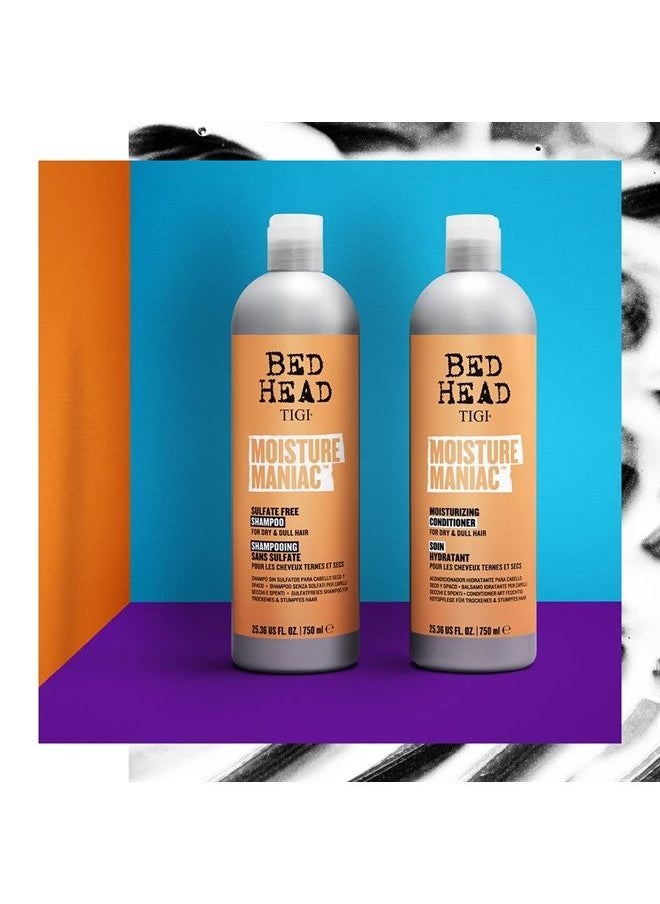 TIGI - Bed Head by TIGI Shampoo and Conditioner For Dry Hair Moisture Maniac Sulfate-Free Shampoo & Moisturizing Conditioner with Argan Oil 25.36 fl oz 2 count - Image 1