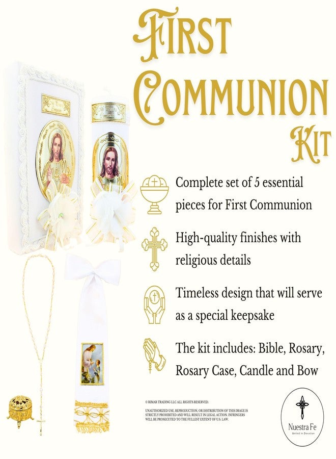 Nuestra Fe First Communion Candle and Bible - Biblia y Vela de Primera comunión para niño (Boy) - Image 2