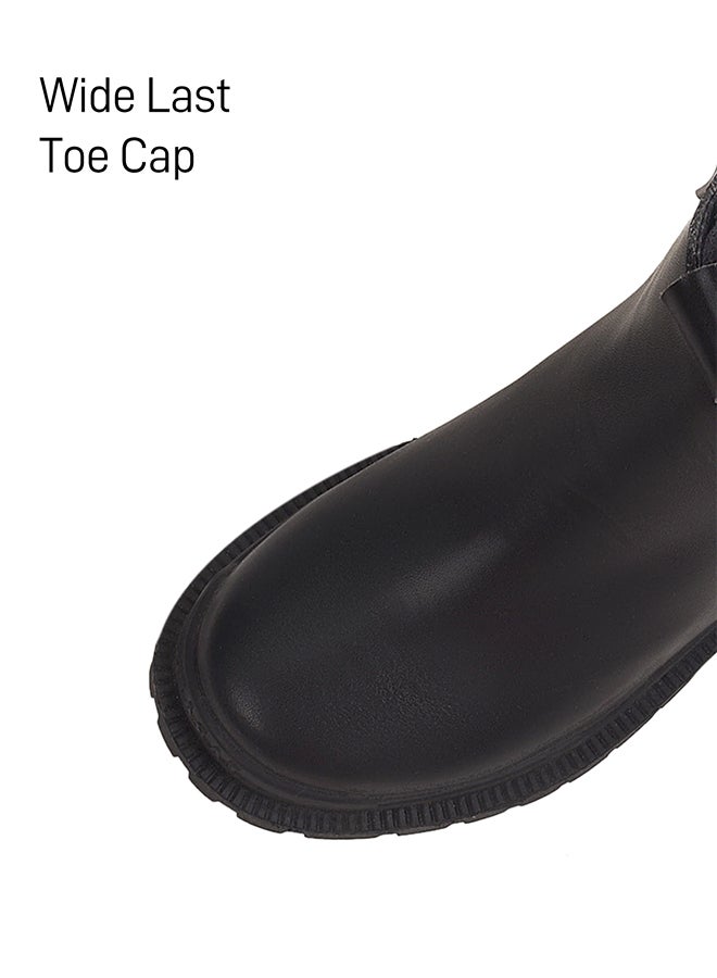 Taranis Kids' Black Ankle Boots Minimalist Leather Short Boots for Children - Image 2