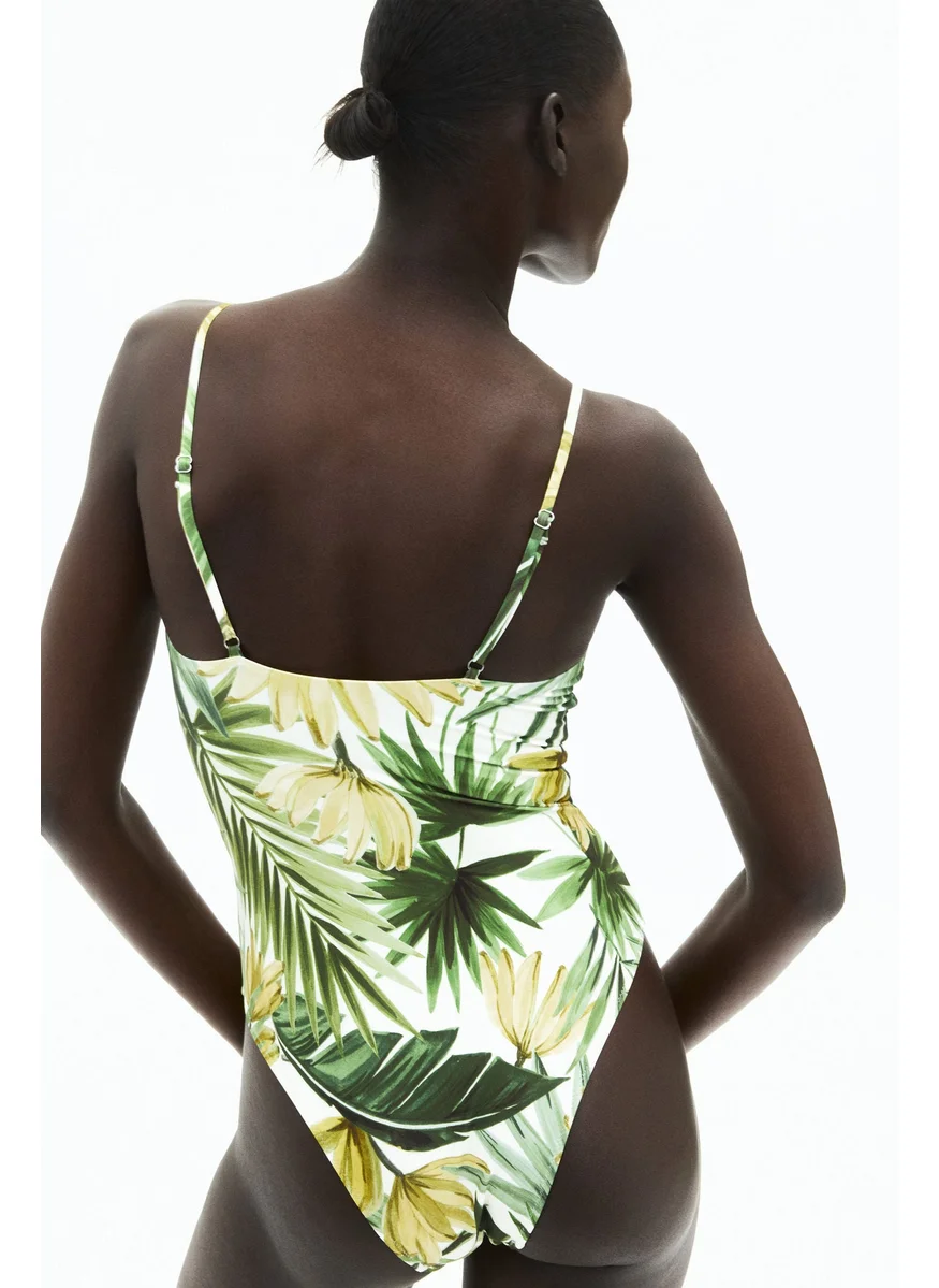 H&M Padded-Cup High-Leg Swimsuit