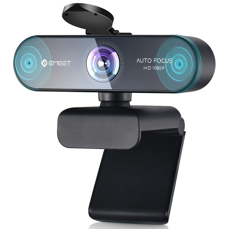 EMEET HD Webcam 1080P, USB Webcam with Privacy Cover & 2 Noise-Canceling Mics, Fast AutoFocus, Nova 96°FOV Wide Angle Webcam, Plug & Play Camera for Computer for Zoom/Skype, Meeting/Online Classes - Image 1