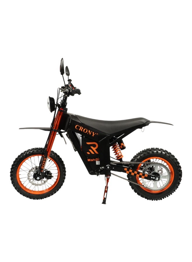 Crony WISH-01 1500W Electric Dirt Bike for Teens/Adults – 70Kilo/H High-Speed Off-Road E-Motocross Bike with 48V/25AH Lithium Battery, 60KM Long-Range, Dual Disc Brakes, Front & Rear Suspension, Brushless Motor, All-Terrain Tires, LED Headlamp, Rearview Mirror, Mobile Holder – Powerful Electric Trail Bike for Teens & Adults, Eco-Friendly Motocross Scooter - Image 2