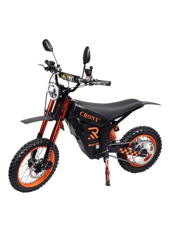 Crony WISH-01 1500W Electric Dirt Bike for Teens/Adults – 70Kilo/H High-Speed Off-Road E-Motocross Bike with 48V/25AH Lithium Battery, 60KM Long-Range, Dual Disc Brakes, Front & Rear Suspension, Brushless Motor, All-Terrain Tires, LED Headlamp, Rearview Mirror, Mobile Holder – Powerful Electric Trail Bike for Teens & Adults, Eco-Friendly Motocross Scooter - Image 3