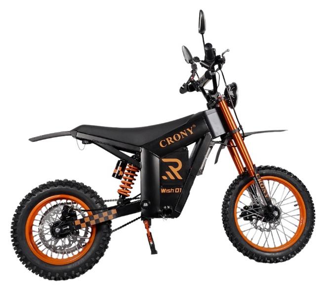 Crony WISH-01 1500W Electric Dirt Bike for Teens/Adults – 70Kilo/H High-Speed Off-Road  Bike with 48V/25AH Lithium Battery, 60KM Long-Range, Dual Disc Brakes, Front & Rear Suspension, Brushless Motor, All-Terrain Tires, LED Headlamp, Rearview Mirror, Mobile Holder – Powerful Electric Trail Bike for Teens & Adults, Eco-Friendly Scooter - Image 1