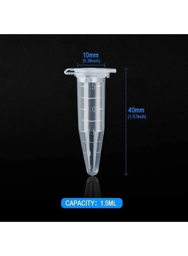 Protect Centrifuge Tube 1.5ml Micro Eppendorf Type | PP Polypropylene Lab Tube | Leak Proof Snap Cap | Clear Graduated Microcentrifuge Tube for Laboratory & Research Use - Image 4