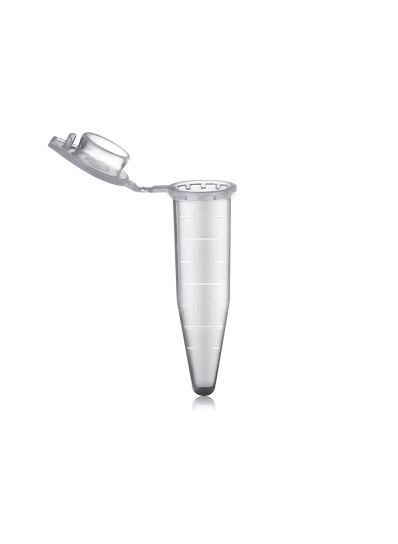 Protect Centrifuge Tube 1.5ml Micro Eppendorf Type | PP Polypropylene Lab Tube | Leak Proof Snap Cap | Clear Graduated Microcentrifuge Tube for Laboratory & Research Use - Image 1