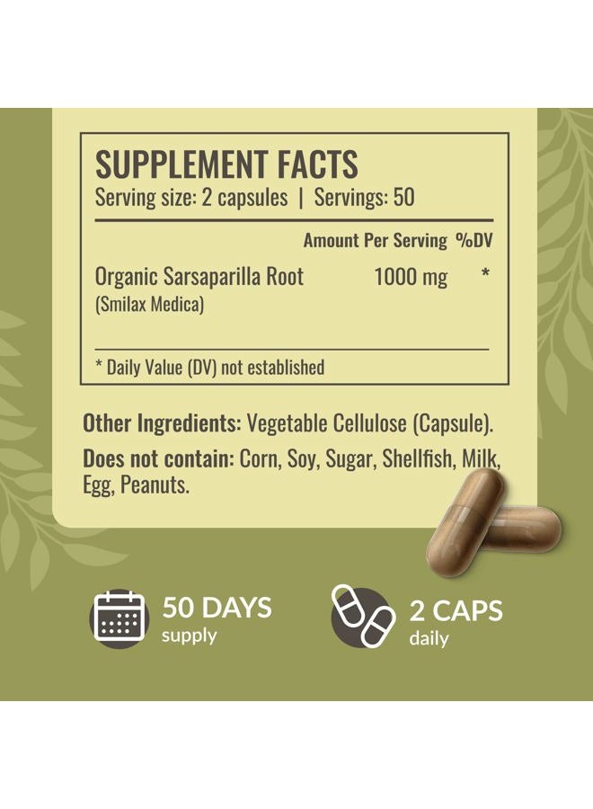 HERBAMAMA Sarsaparilla Root Capsules - 1000mg Sarsaparilla Powder for Herbal Liver Cleanse Support - Vegan, Non-GMO Smilax Liver Supplement, 100 Caps - Image 3