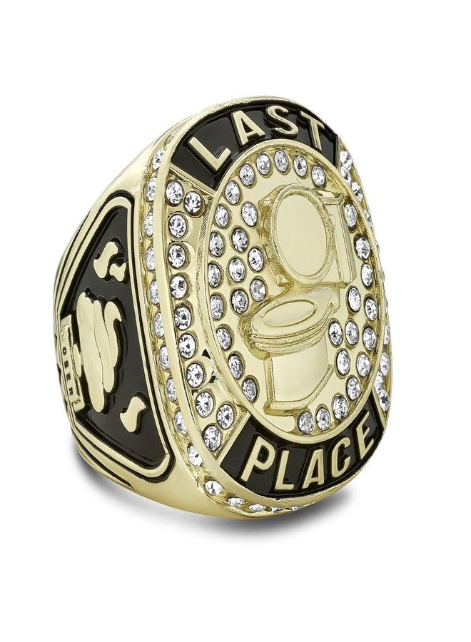 Express Medals Champion Gold Last Place Loser Trophy Ring Award Gift Fantasy Prize with Display Neck Chain and Stand Championship Rings Toilet Bowl - Image 2