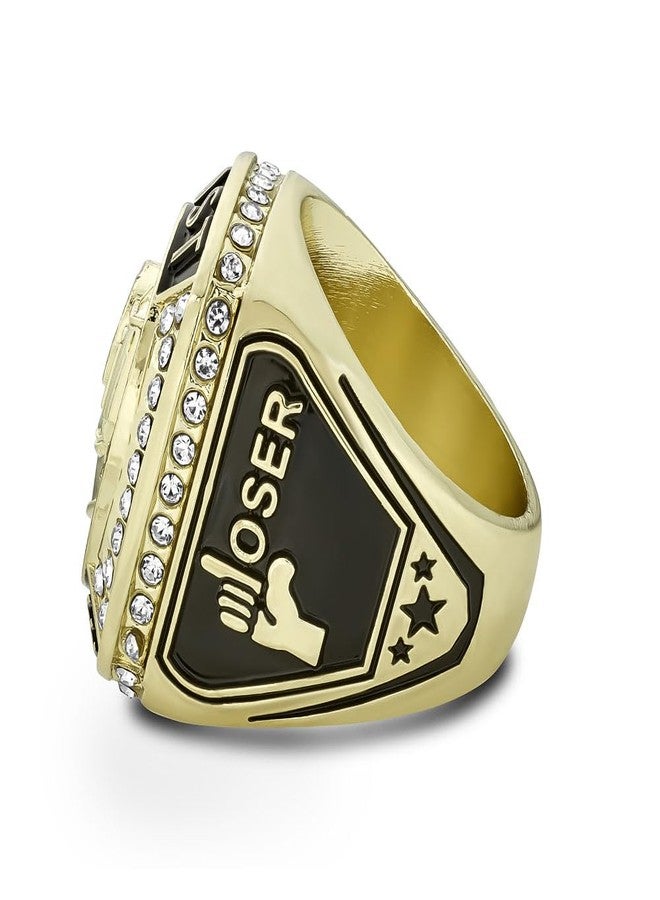Express Medals Champion Gold Last Place Loser Trophy Ring Award Gift Fantasy Prize with Display Neck Chain and Stand Championship Rings Toilet Bowl - Image 4