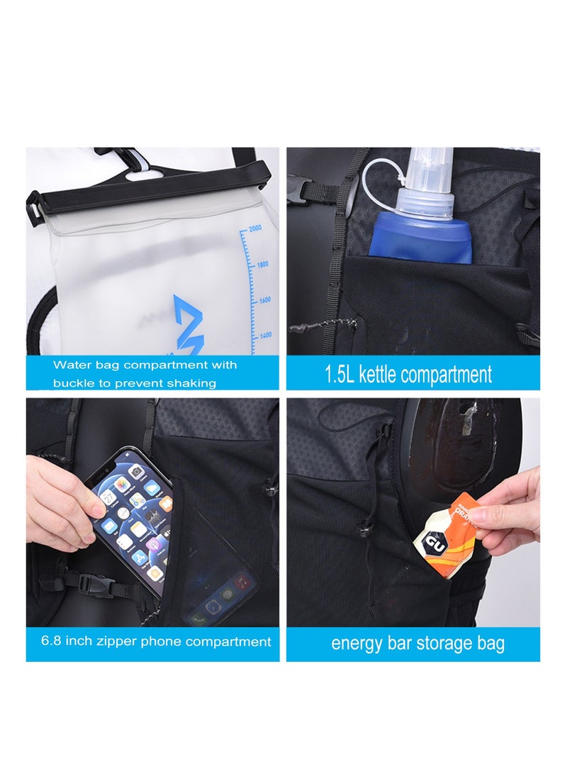 Zikra Unisex Hydration Vest for Running, Trail Running Hydration Vest Lightweight Hydration Vest Outdoor Hydration Vest All-Purpose Running and Hiking Vest Compatible with Hydration Bladder 1.5L - Image 3
