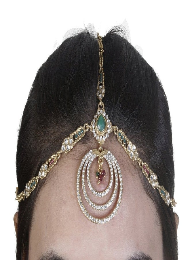 Vama Fashions Multicolor Stone Bridal MathaPatti Style Maang Tikka Damini for Women - Image 2