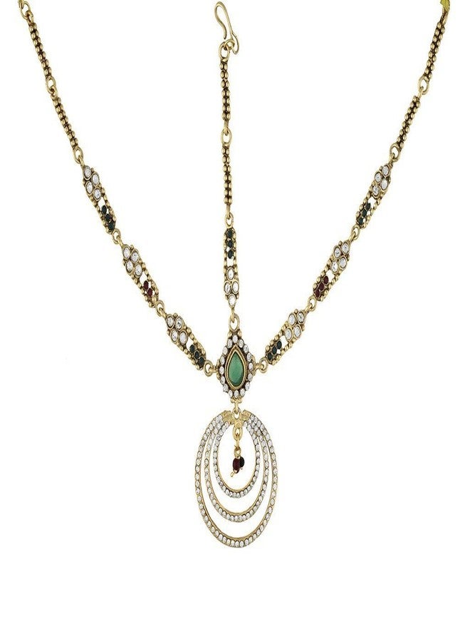 Vama Fashions Multicolor Stone Bridal MathaPatti Style Maang Tikka Damini for Women - Image 1