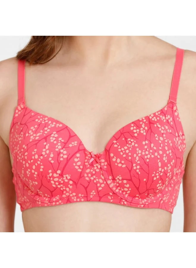 zivame Zivame Printed Padded Wired Bra with Adjustable Shoulder Straps