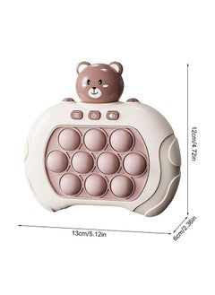 Bebiland Bear Shaped Handheld Game for Kids, Puzzle Pop Light Up Game Toy for Fidget Stress Relief, Brown  - Image 4