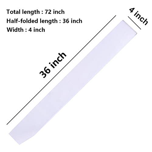 DJDZ 4 Pack White Blank (Plain) Satin Sash Party Accessory for Party,Wedding Decorations and DIY - Design Your Own Sash (White) - Image 2