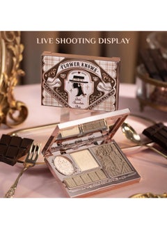 Flower Knows Chocolate Wonder-Shop Highlighter & Contour 4-Color Makeup 3D Bronzer Matte Contour Powder  - Image 2