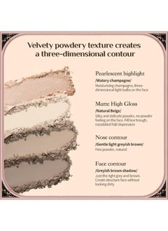 Flower Knows Chocolate Wonder-Shop Highlighter & Contour 4-Color Makeup 3D Bronzer Matte Contour Powder  - Image 3