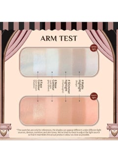 Flower Knows Chocolate Wonder-Shop Highlighter & Contour 4-Color Makeup 3D Bronzer Matte Contour Powder  - Image 5