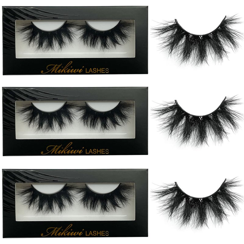 mikiwi Mink Lashes Mikiwi Eyelashes, 5D Super Fluffy Long Dramatic Eyelashes, Thick HandMade Full Strip Lashes, Cruelty-Free Lash 20-22MM - Image 2