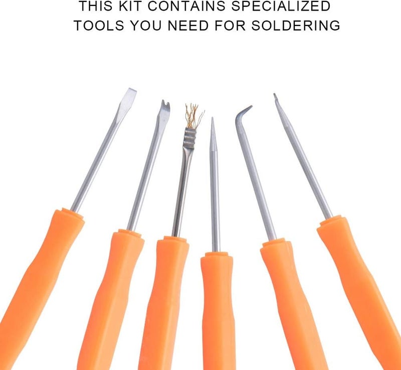 كلاراكو مجموعة أدوات مساعدة لحام من كلاركو، مكونة من 6 قطع، أدوات مساعدة لحام، مكونات إلكترونية، طقم أدوات طحن لحام، محطة مساعدة لحام، أدوات حديدية، طقم تنظيف لوحة الدوائر المطبوعة - Image 4
