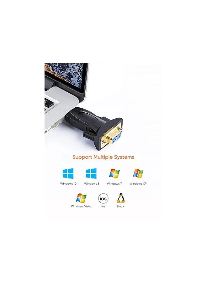 CableCreation - To Rs232 Adapter With Ftdi Chipset, Cablecreation Usb 2.0 Male To Rs232 Female Db9 Serial Converter For Cashier Register,Modem,Scanner,Industriual Machinery,Cnc And Above,Black - Image 1