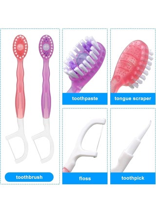 5 in 1 Toothbrush & Floss, 26Pcs mini toothbrushes with Toothpaste, All in one Oral Care on The go, 5 in 1 mini Brush, Toothpaste and Floss, Disposable Travel Toothbrush Set - view 4