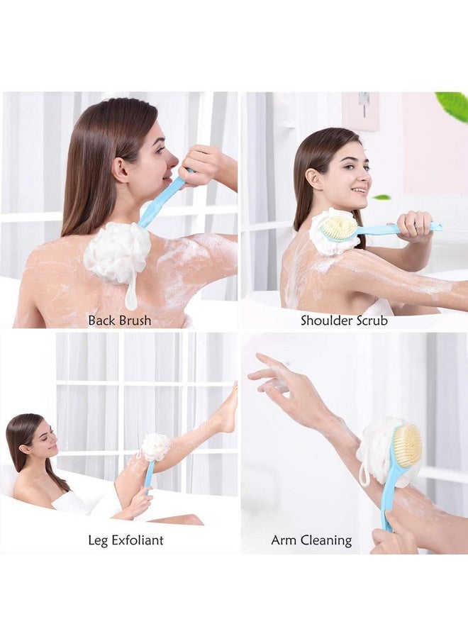 Concepta Concepta Shower Body Brush with Bristles and Loofah, Back Scrubber Mesh Sponge with Curved Long Handle for Skin Exfoliating Bath, Massage Bristles Suitable for Men and Women (Pack of 1 Pis)  - Image 2