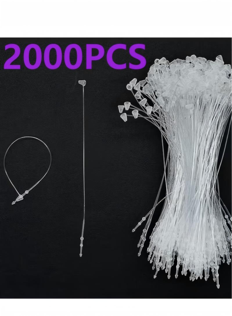 Plastic Fastener Clear Hang Tag Snap Lock Plastic Tag Fasteners Pin Security Loop for Retail Store Clothing Price Tag Pins (2000 Pcs, 5 inch) - Image 1