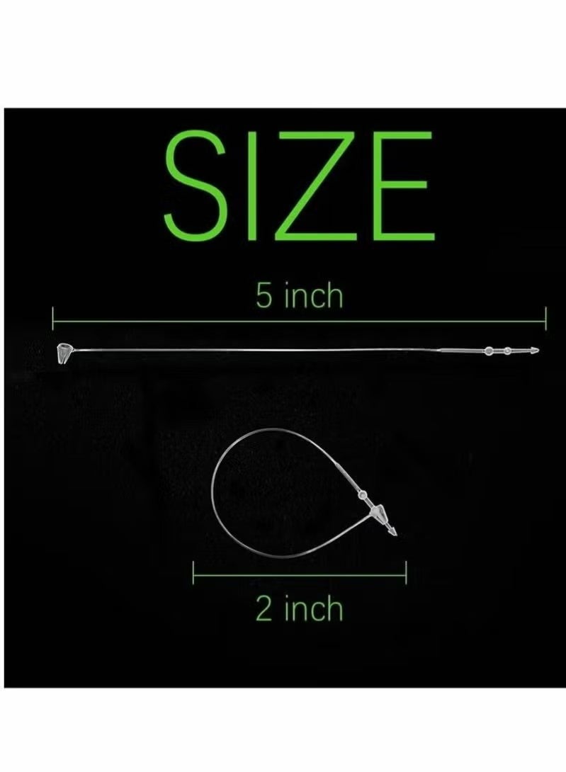 Plastic Fastener Clear Hang Tag Snap Lock Plastic Tag Fasteners Pin Security Loop for Retail Store Clothing Price Tag Pins (2000 Pcs, 5 inch) - Image 2