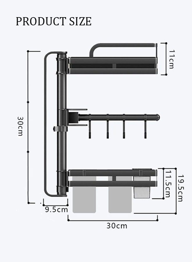 MLADEN 3-layer Wall Mounted Storage Rack Spice Rack Rotation Hanging Carbon Steel Spice Rack No Drilling Needed Shelf Spice Rack Organizer for Kitchen Storage Spice Bottles For Kitchen Cupboard Countertop - Image 2