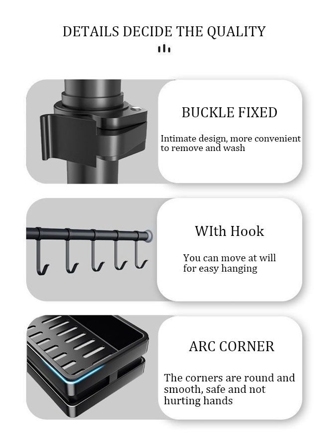 MLADEN 3-layer Wall Mounted Storage Rack Spice Rack Rotation Hanging Carbon Steel Spice Rack No Drilling Needed Shelf Spice Rack Organizer for Kitchen Storage Spice Bottles For Kitchen Cupboard Countertop - Image 3