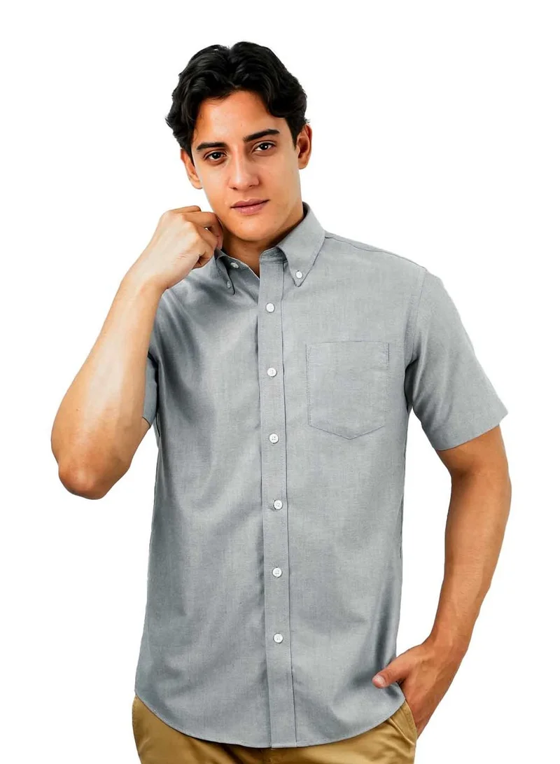 GIORDANO Men's Wrinkle-Free Short Sleeve Cotton Oxford Shirt