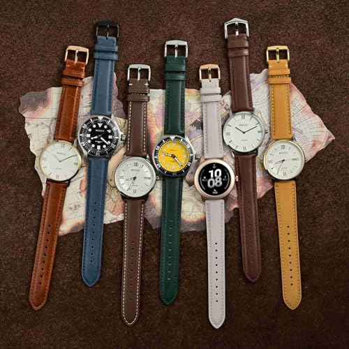 WOCCI 18mm Vintage Leather Watch Band for Men and Women, Silver Buckle (Dark Brown/Contrasting Stitch) - Image 5