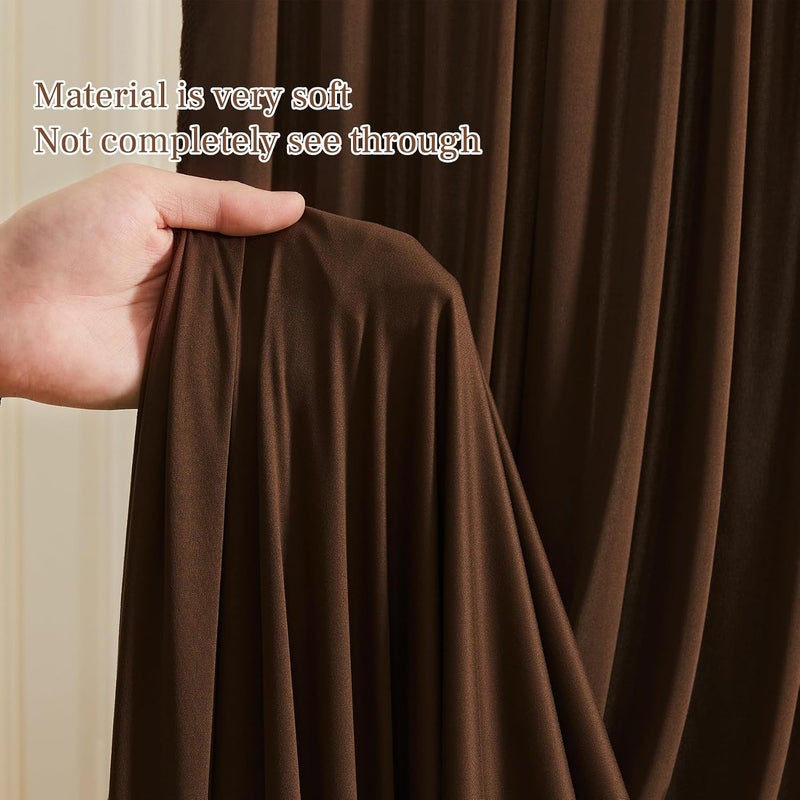 PARTISKY 8x10FT Dark Brown Backdrop Curtains for Wedding Parties, Wrinkle Free Polyester Photography Backdrop Drapes for Baby Shower Birthday Parties Stage Background Stand Decorations 4x10ft,2 Panels - Image 3