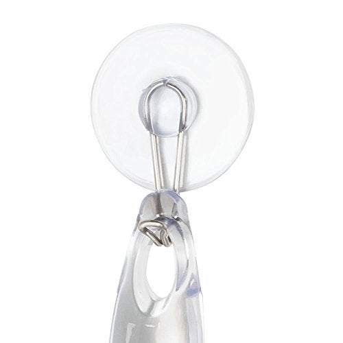 InterDesign iDesign Plastic Bath Squeegee for Glass with Suction Hook Holder – 12", Clear - Image 3