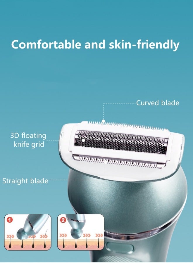 Electric Epilator for Women Hair Remover for Bikini Legs Underarm Rechargeable Hair Trimmer with Detachable Heads Wet Dry Dual Use - Image 4