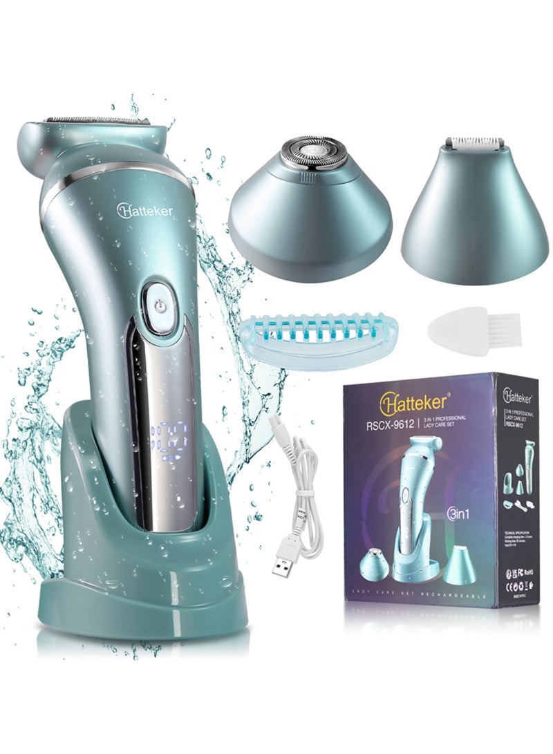 Electric Epilator for Women Hair Remover for Bikini Legs Underarm Rechargeable Hair Trimmer with Detachable Heads Wet Dry Dual Use - Image 1