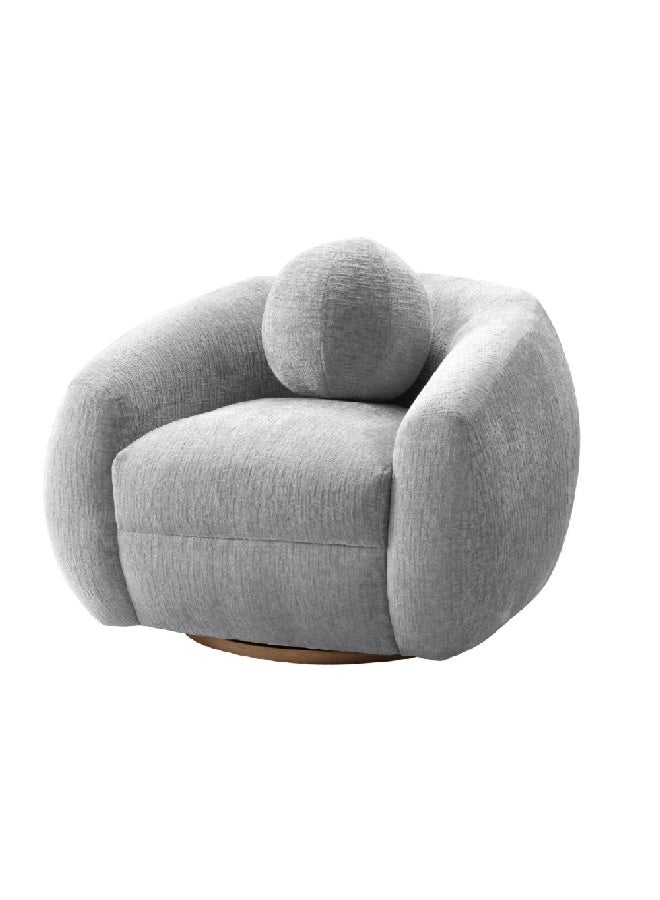 Micasa Elegant And Modern Design 1-Seater Swivel Base Sofa Chair Light Grey 66 X 95 X 88 Cm Osf-1441-1S  - Image 1