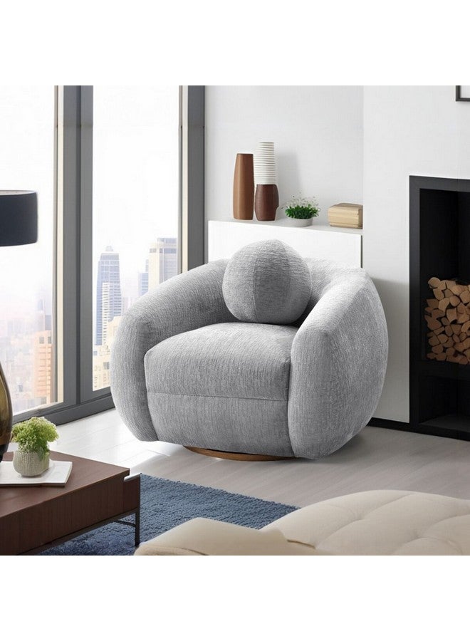 Micasa Elegant and Modern Design 1-Seater Swivel Base Sofa Chair Light Grey 62 x 96 x 91 cm OSF-1441-1S - Image 5