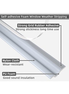 HY 4m Window Draft Stopper Draught Foam Seal Strip Wind Noise Dust Insect Blocker for Window and Door Insulation Soundproofing, Door Sweep for Interior Doors (Grey)  - Image 5