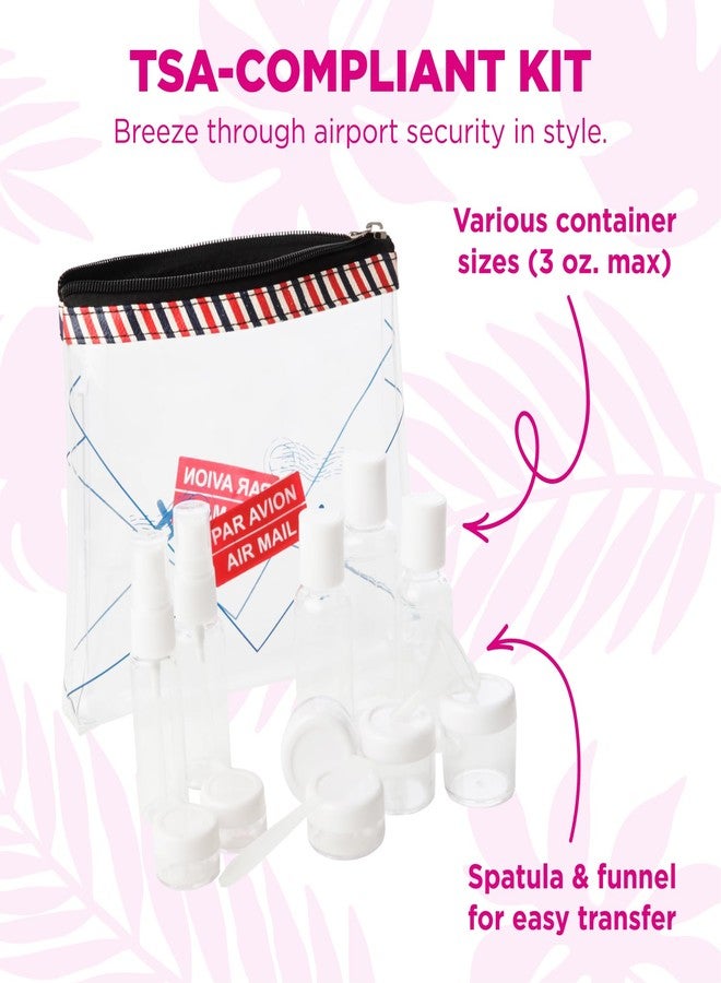 Miamica Women's Toiletry Kit, Black & Pink, 12-Piece - Image 3