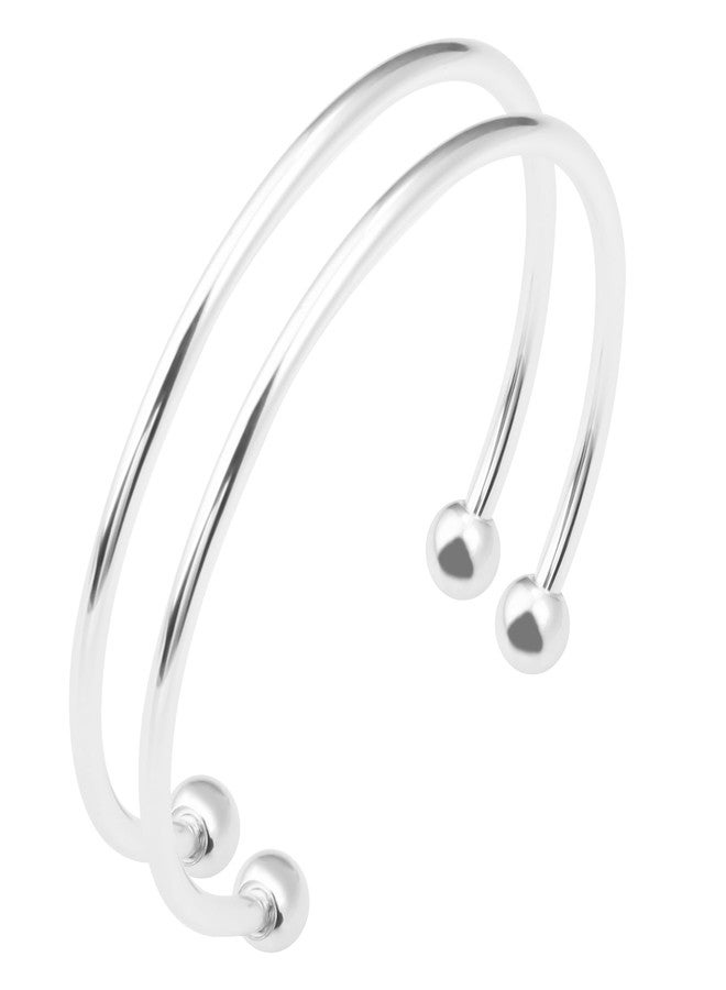 Linsoir beads أساور لينسوار من الفولاذ المقاوم للصدأ قابلة للتعديل للنساء مطلية بالذهب/الفضة/الروديوم أساور بسيطة 3 مم مجموعة أساور مفتوحة 2 قطعة/مجموعة هدايا مجوهرات - Image 1